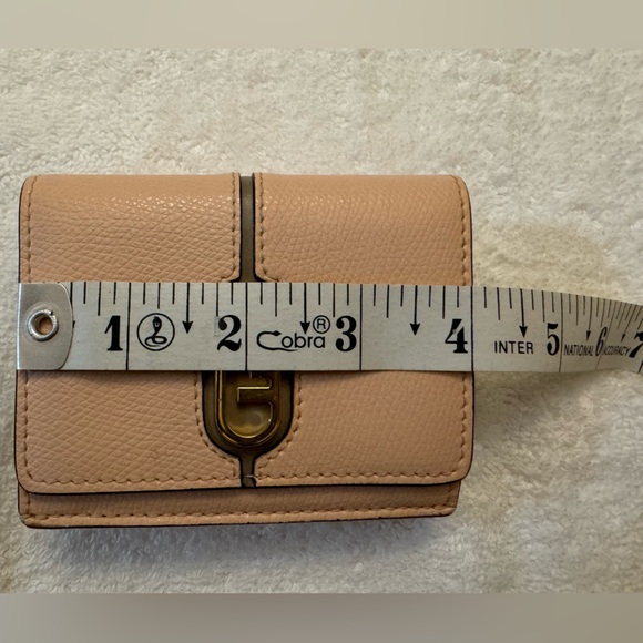 Fendi COA O'Lock Wallet Micro Trifold Rose Pink Tortora Gray Calf Leather - Picture 13 of 16